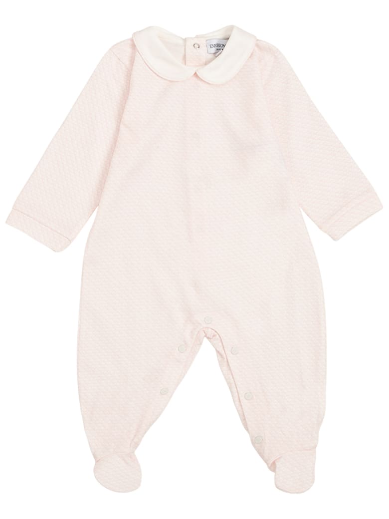 Emporio Armani Pink Quilted Cotton Onesie - Pink