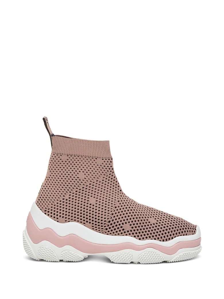 RED Valentino Stretch Pois D'esprit Knit Sneakers - Pink