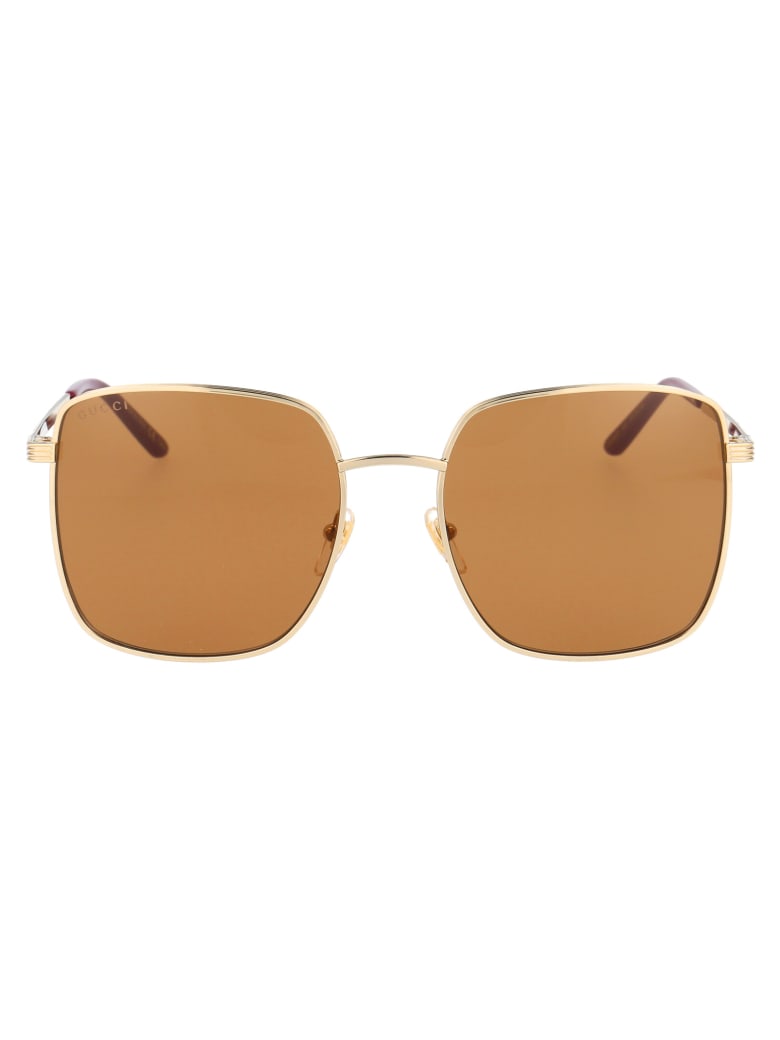 Gucci Gg0802s Sunglasses - 002 GOLD GOLD BROWN