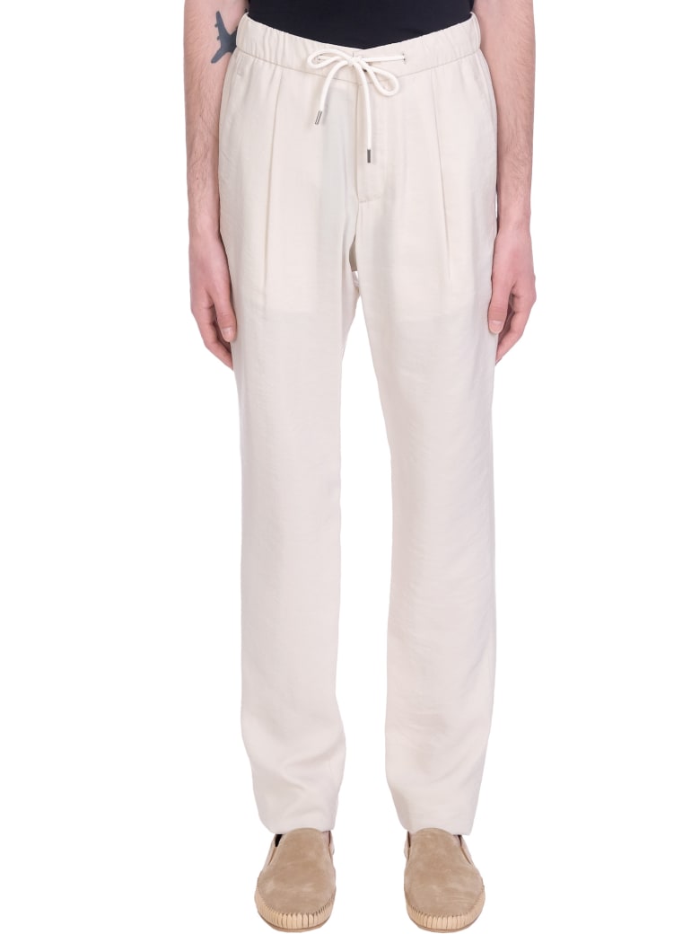 Giorgio Armani Pants In White Silk - white