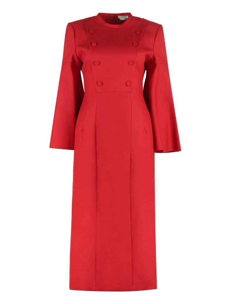 Fendi Wool And Silk Mini Dress - red