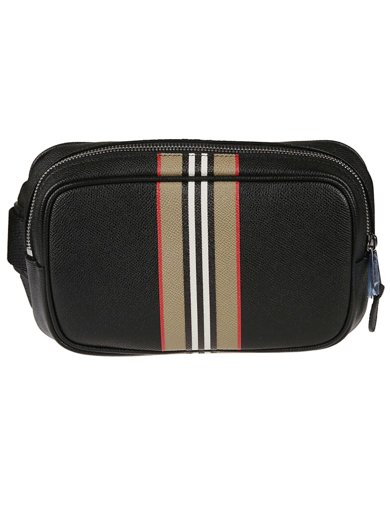Burberry Zip-around Check Detail Belt Bag - Black