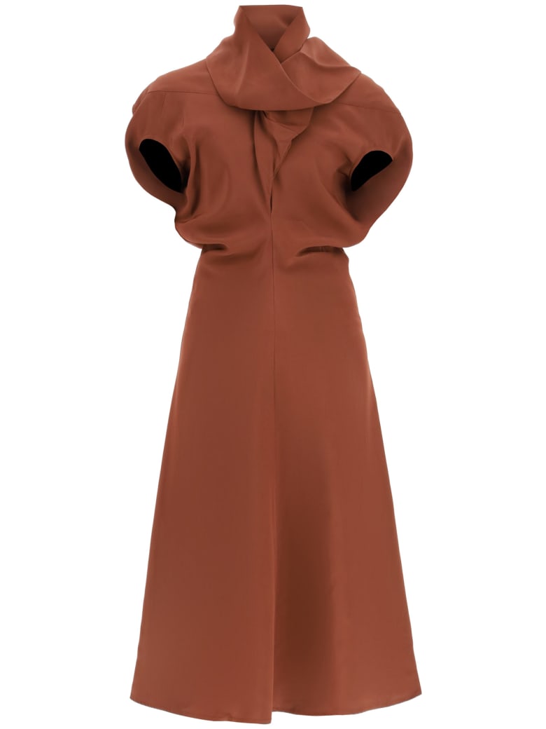 Colville Dress With Scarf - CHESTNUT (Brown)