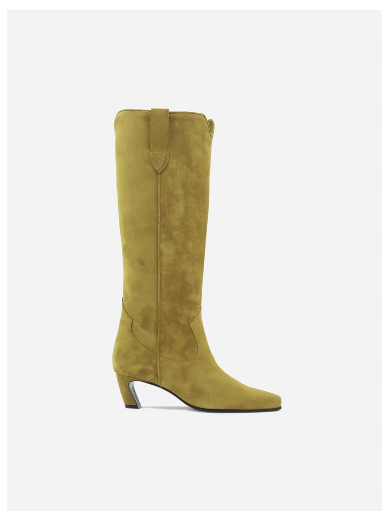 Aldo Castagna Belen Velor Boots In Suede - Mustard