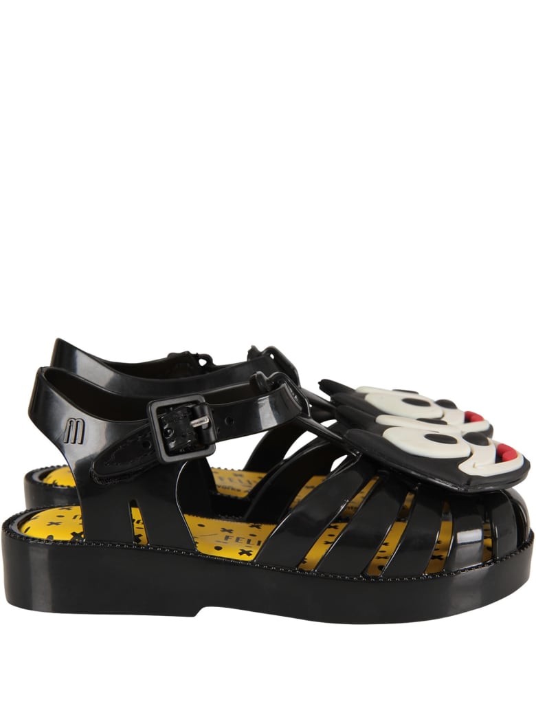 Melissa Black Sandals With Felix For Boy - Black