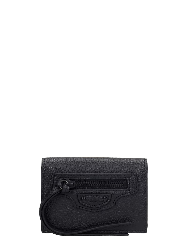 Balenciaga Neo Classic Wallet In Black Leather - black