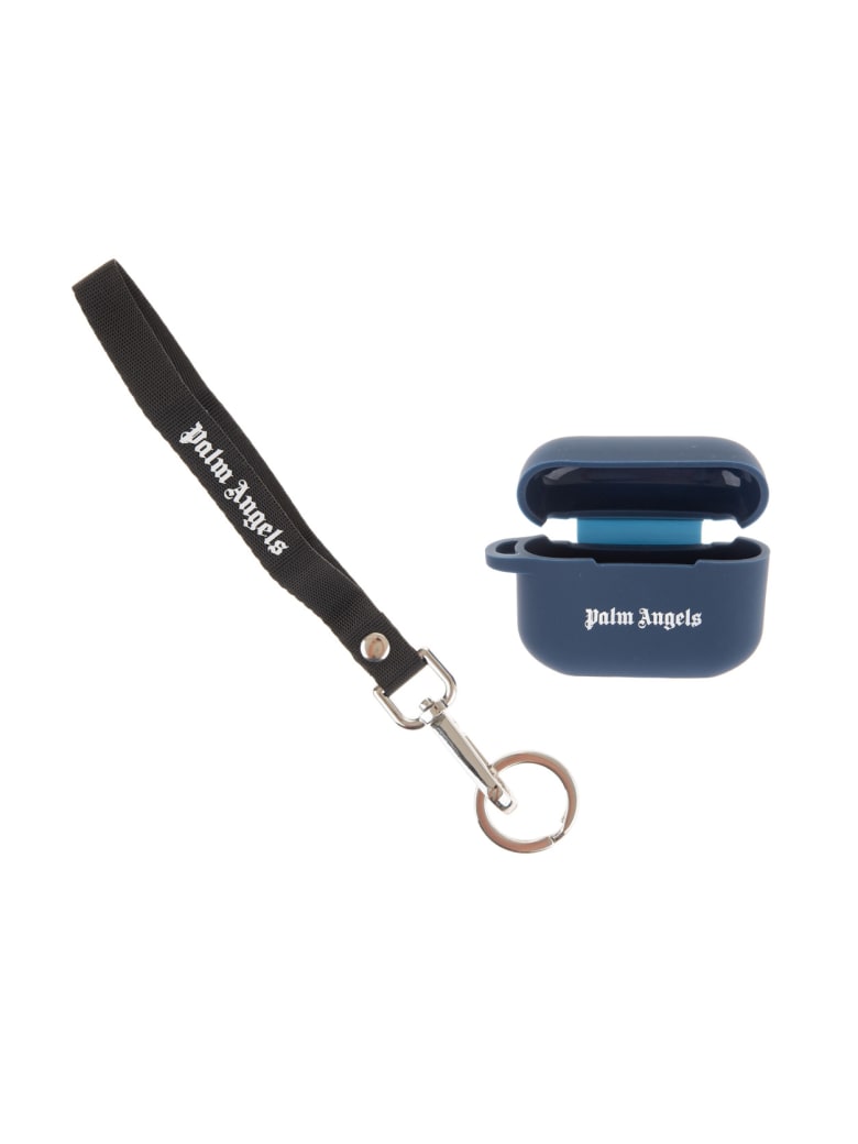 Palm Angels Blue Airpods Pro Case With White Logo - Blu e Bianco