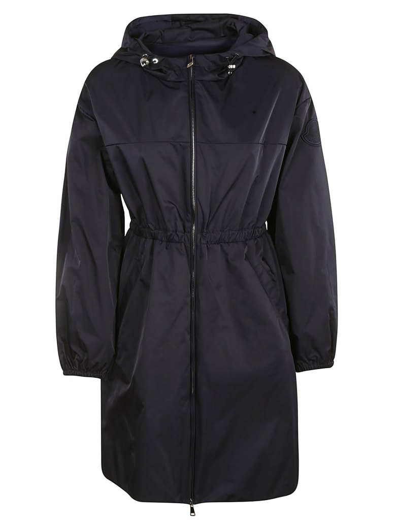 Moncler Fitted Waist Hooded Jacket - Blue