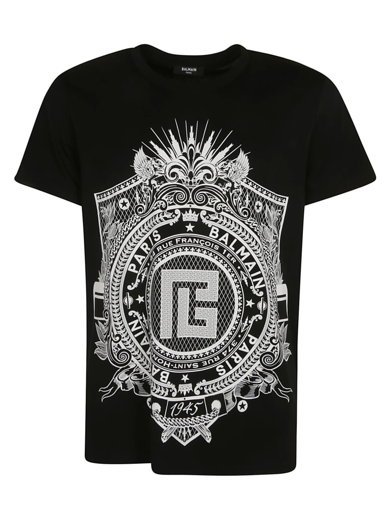 Balmain Varsity Logo T-shirt - Black
