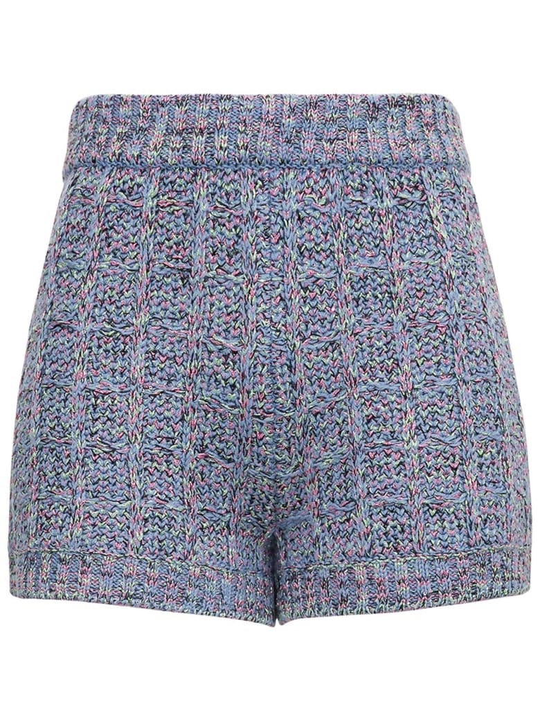 M Missoni Wool Check Lurex Shorts - Blu