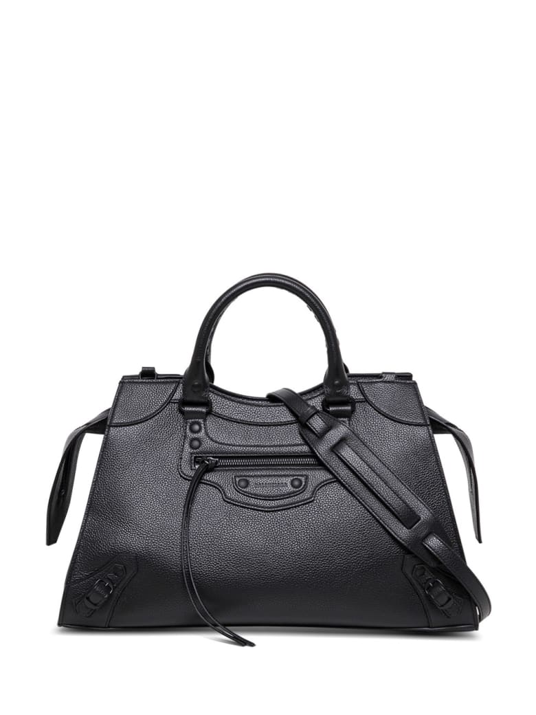 Balenciaga Neo Classic City Handbag In Black Hammered Leather - Black