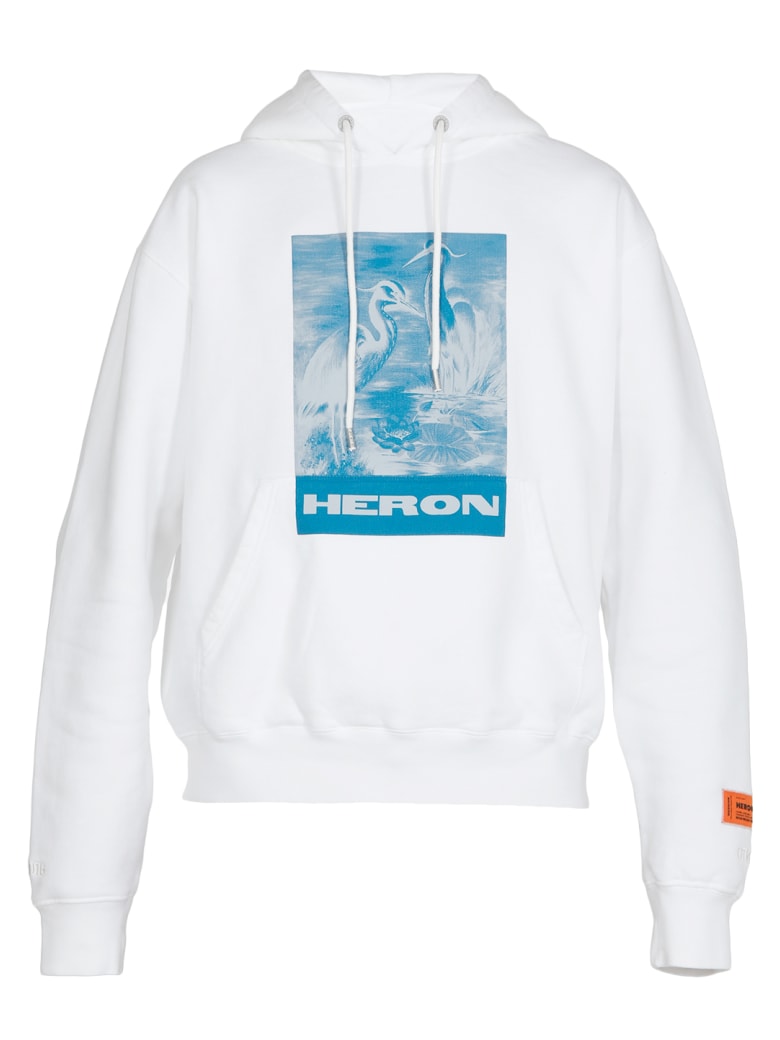 HERON PRESTON Oversize Hoodie - WHITE BLUE