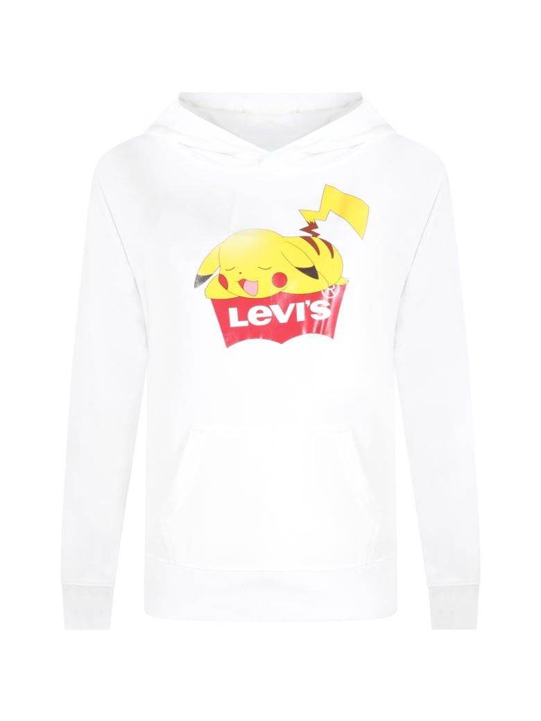 Levi's White Sweatshirt For Kids With Logo And Pikachu - White