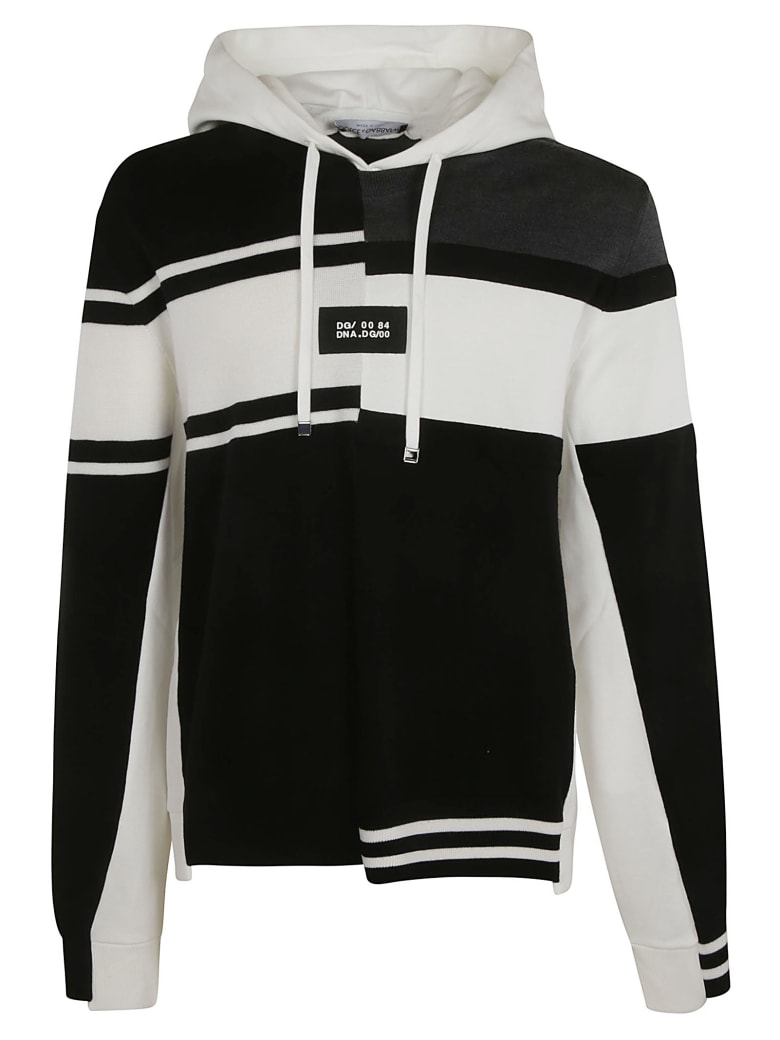 Dolce & Gabbana Layered Hooded Sweatshirt - Black/White