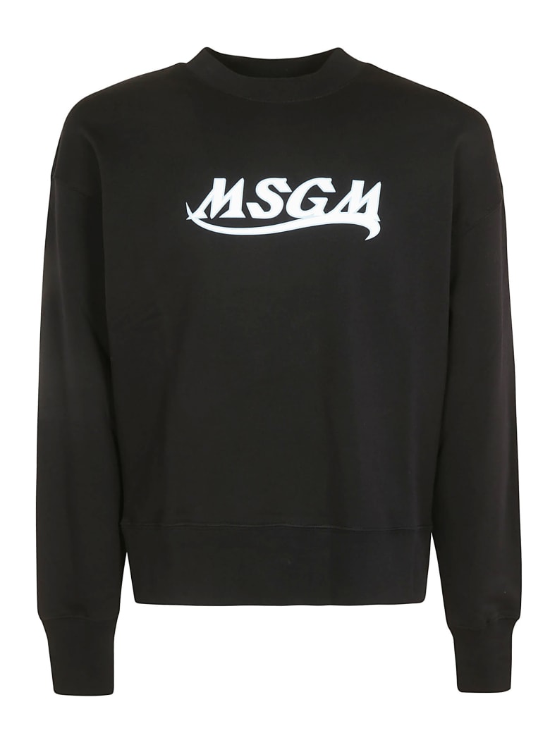 MSGM Chest Logo Print Sweatshirt - Black