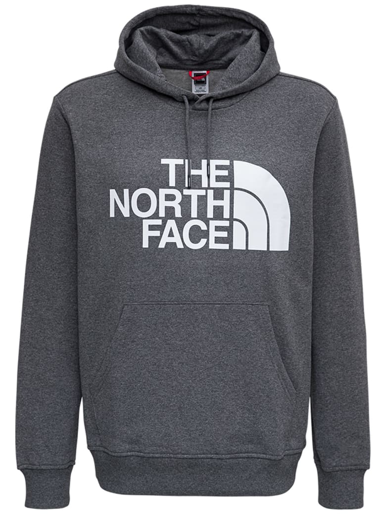 The North Face Grey Cotton Hoodie With Logo Print - Grey
