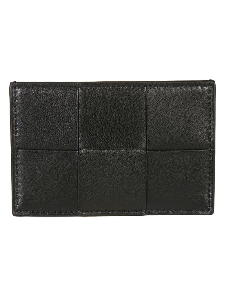 Bottega Veneta Engraved Logo Card Holder - Black/Gold