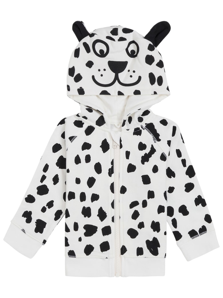 Stella McCartney Kids Dalmatian Cotton Fleece Hoodie - White/black