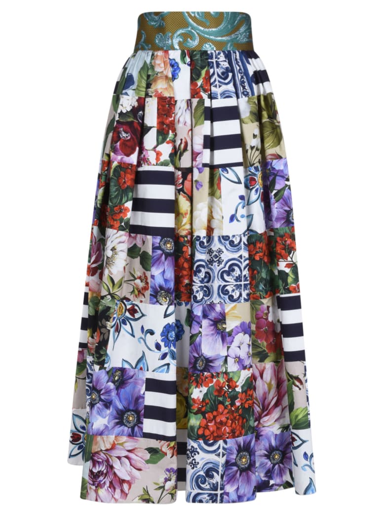 Dolce & Gabbana Flared Printed Skirt - Multicolor