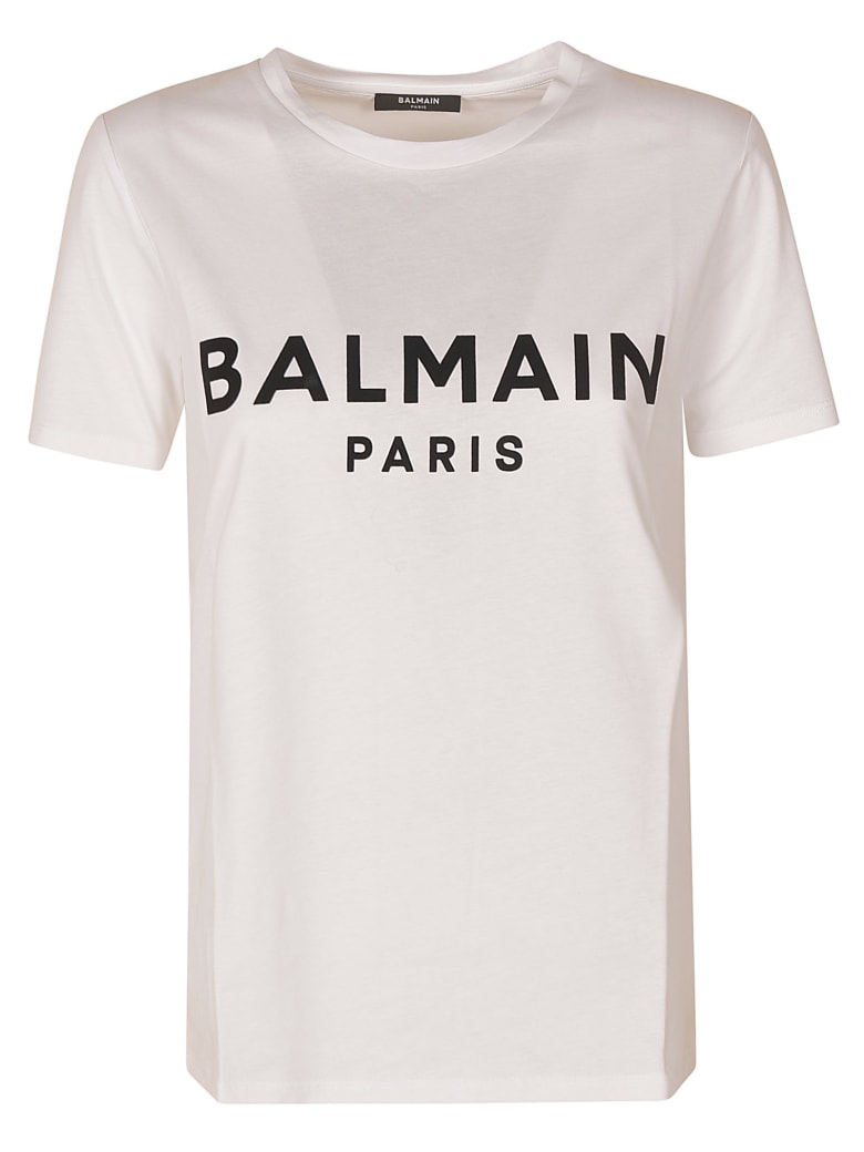 Balmain Regular Logo Print T-shirt - Black