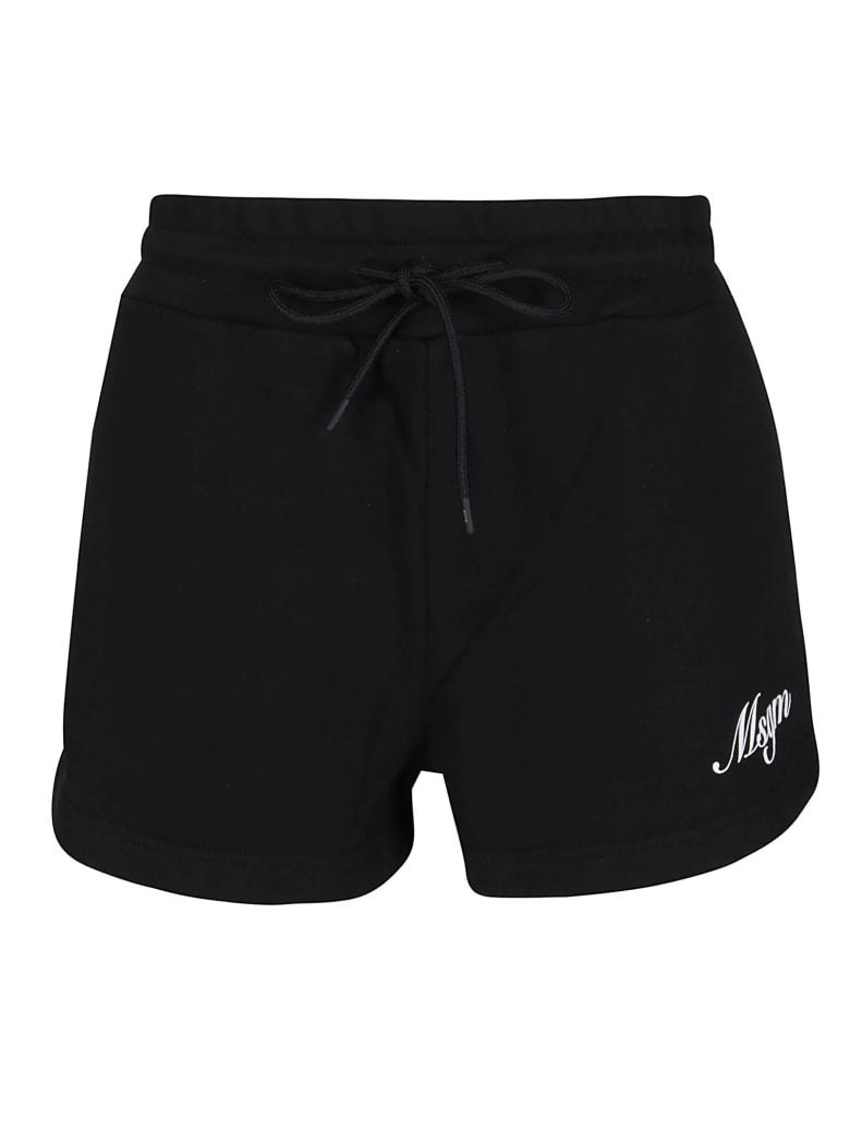 MSGM Black Cotton Track Shorts - Nero