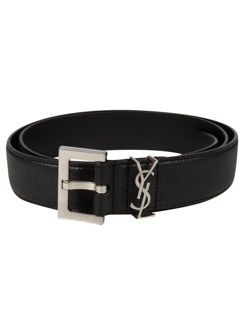 Saint Laurent Square Buckle Classic Belt - Black