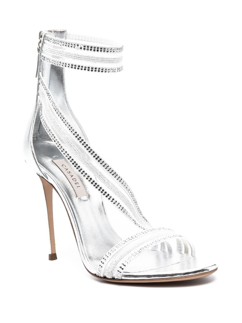 Casadei Julia Venus Planet Silver Sandals - Metallic