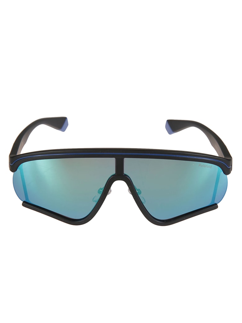 MSGM Polaroid Logo Sunglasses - Black/Blue