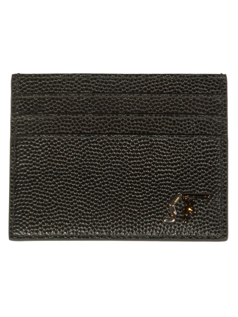 Salvatore Ferragamo Initials Plaque Card Holder - Black