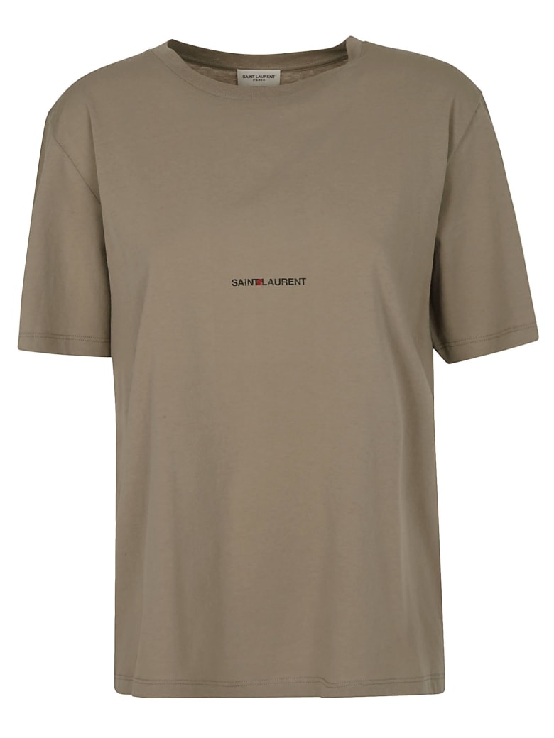 Saint Laurent Round Neck T-shirt - Brown