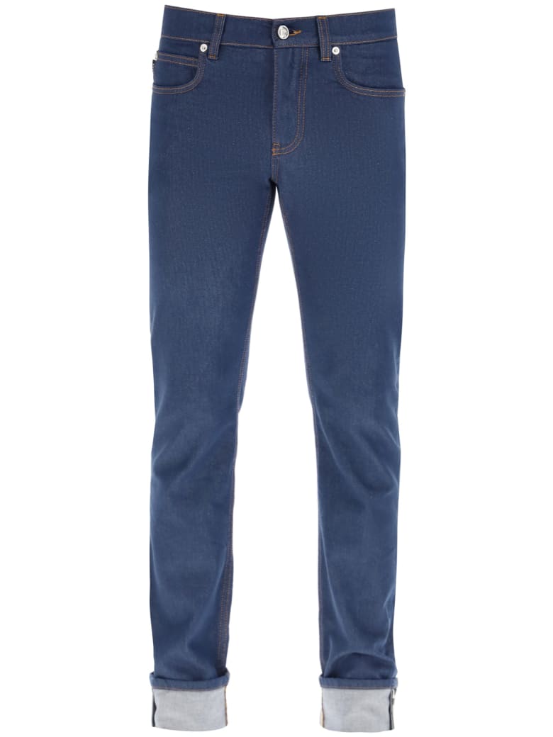 Versace Taylor Fit Jeans With Greca - Bluindigo