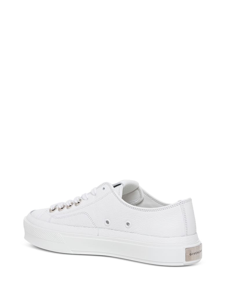 Givenchy White Grain Leather City Sneakers | italist