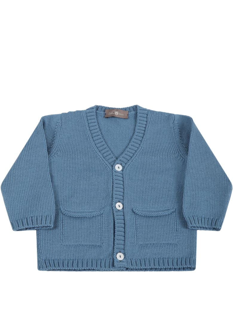 Little Bear Light Blue Cardigan For Baby Boy - Light Blue
