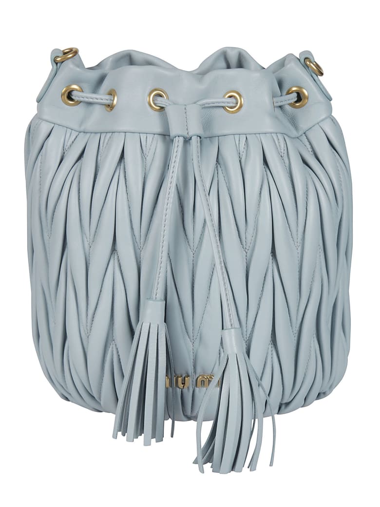 Miu Miu Matelassé Bucket Bag - Cielo