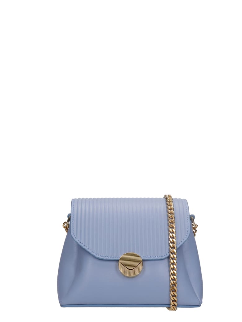 Visone Tati Shoulder Bag In Cyan Leather - cyan