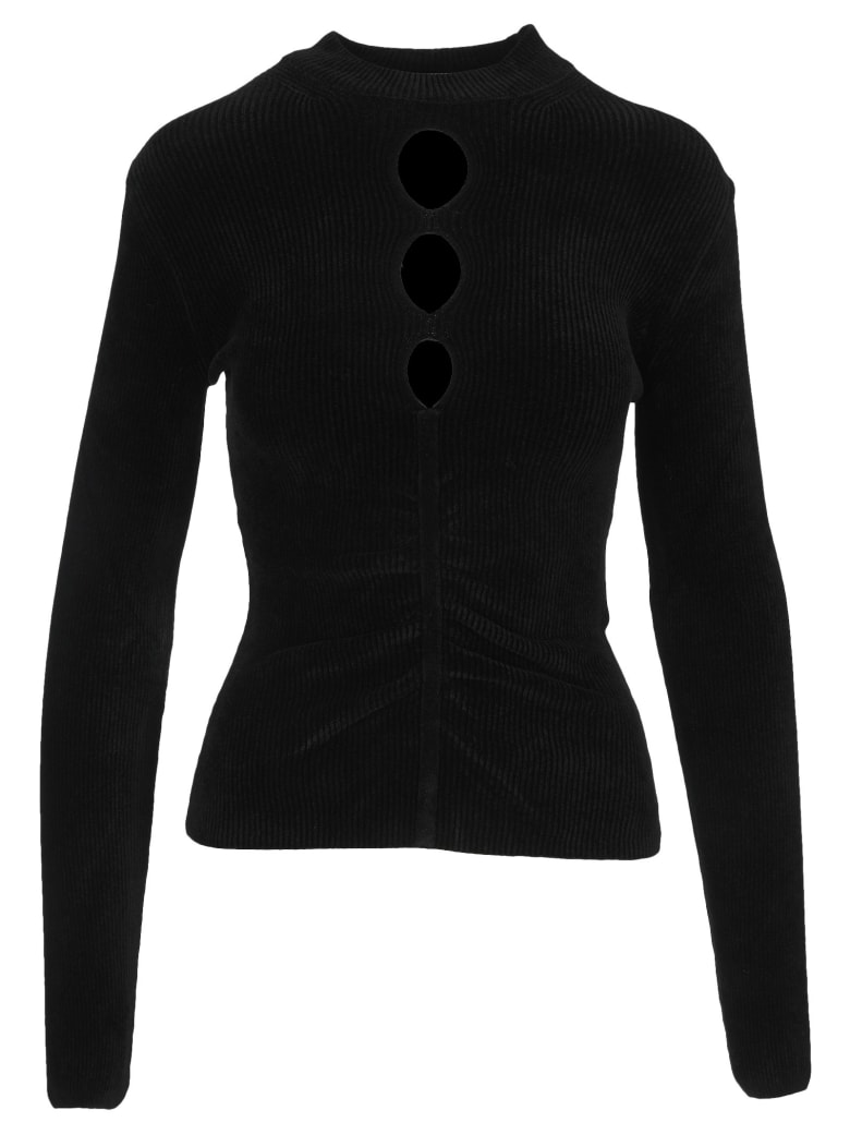 MSGM Cut-out Detail Knitted Top - Nero