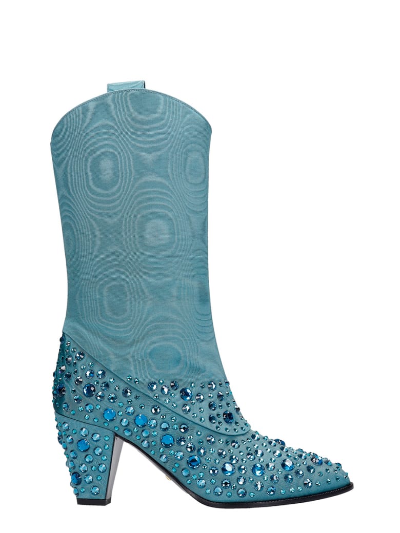 Gucci Texan Ankle Boots In Green Polyester - green
