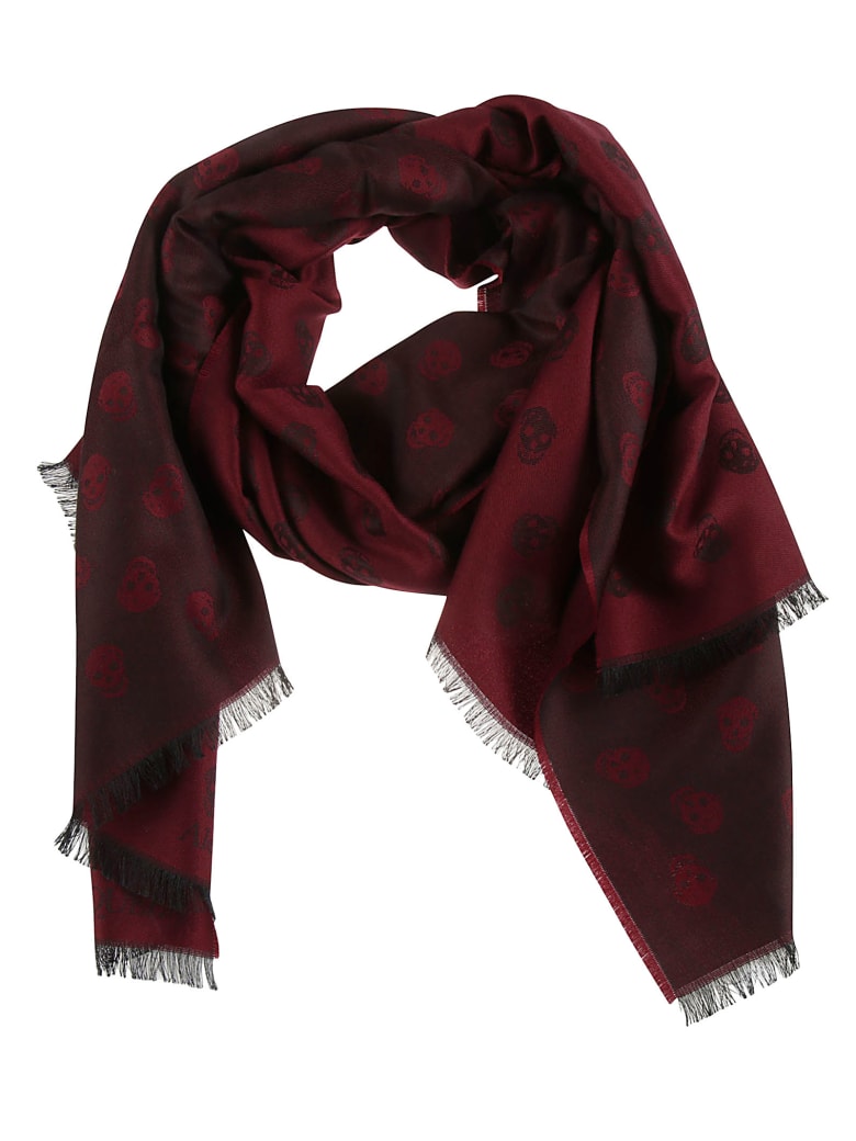 Alexander McQueen All-over Skull Scarf - Bordeaux