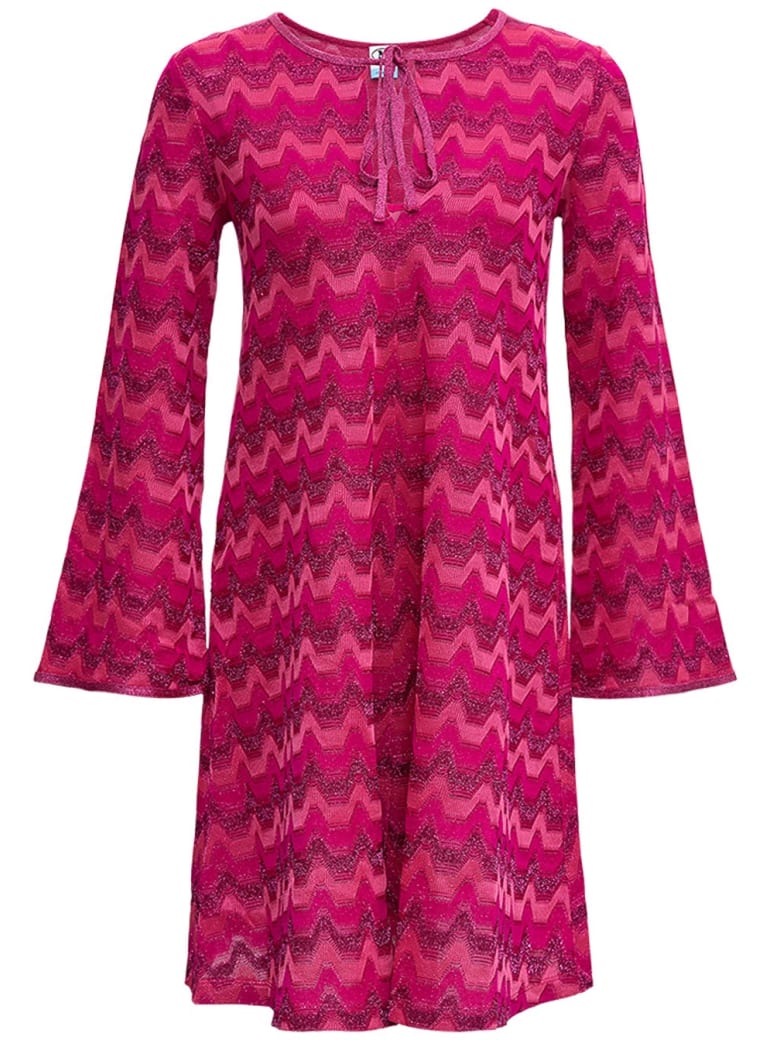 M Missoni Pink Cotton Blend Dress - Fuxia