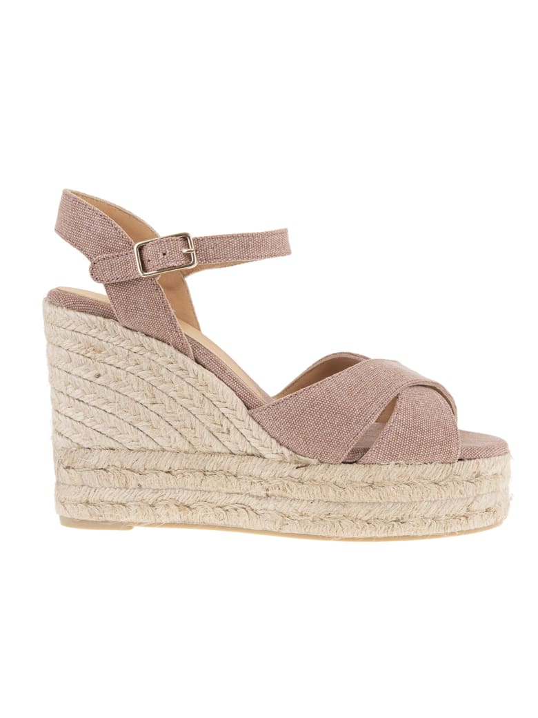 Castañer Blaudell Wedge Espadrille In Dusty Pink Canvas - DUST