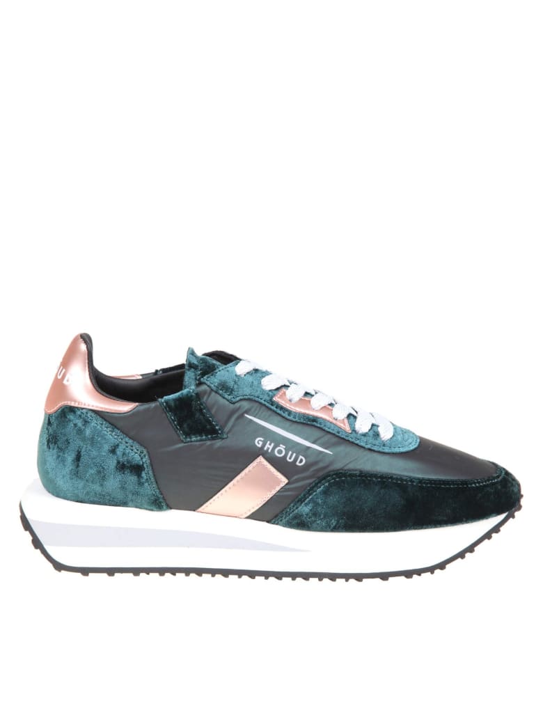 GHOUD Rush Sneakers In Nylon And Velvet - Green