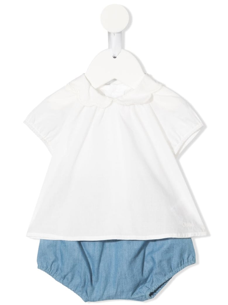 Chloé Peter Pan Collar Top Set - DENIM SCURO