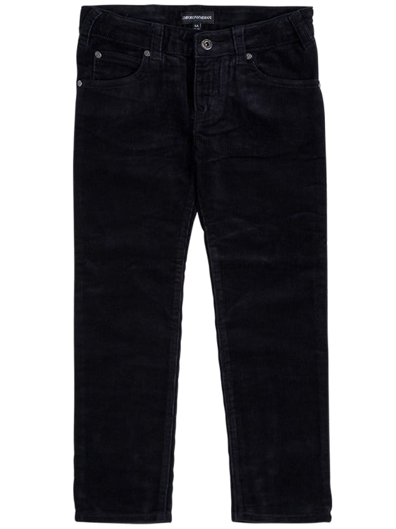 Emporio Armani Blue Denim Jeans With Logo - Blu