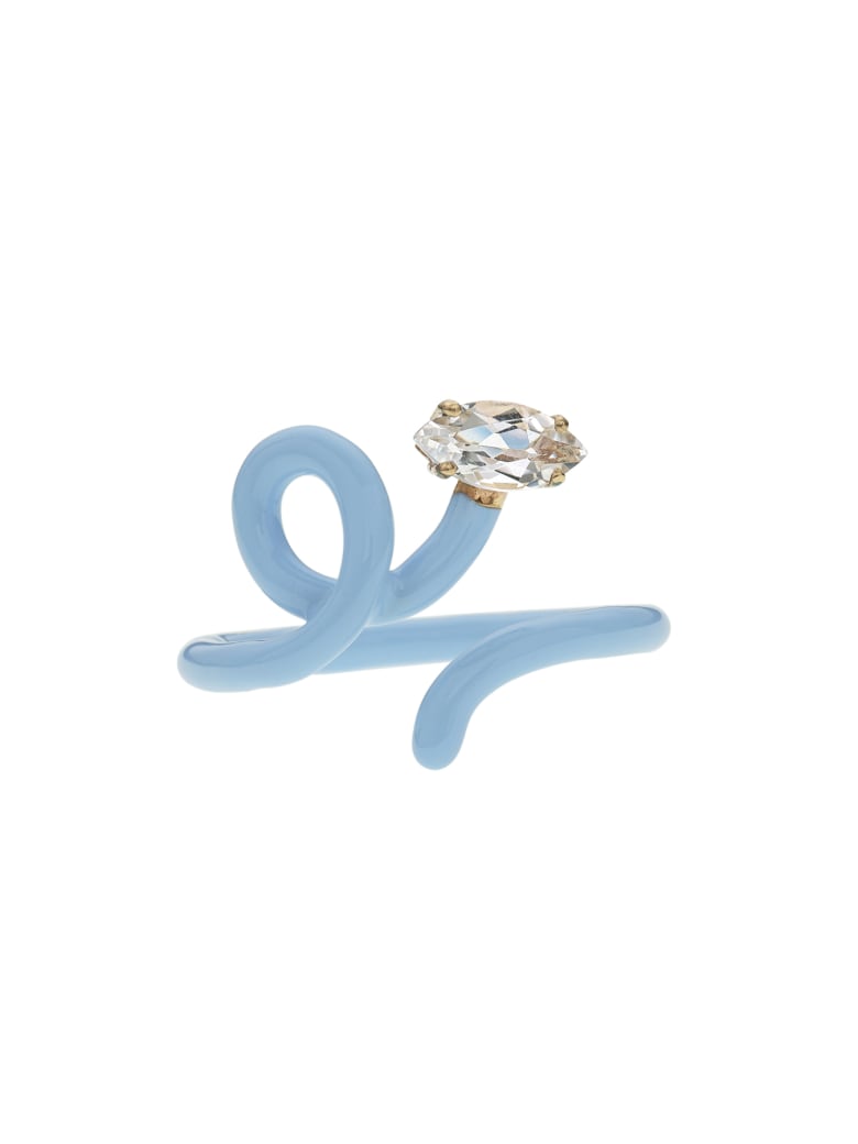 Bea Bongiasca Baby Vine Ring Tendril Rock Crystal - CELESTE (Light blue)