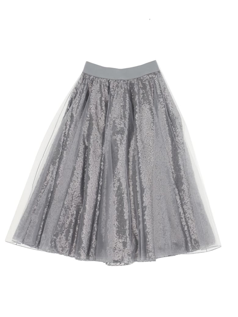 Monnalisa Paillettes Skirt - Metallic