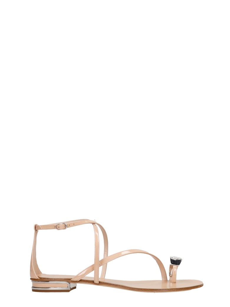 Casadei Flats In Powder Patent Leather - Cipria