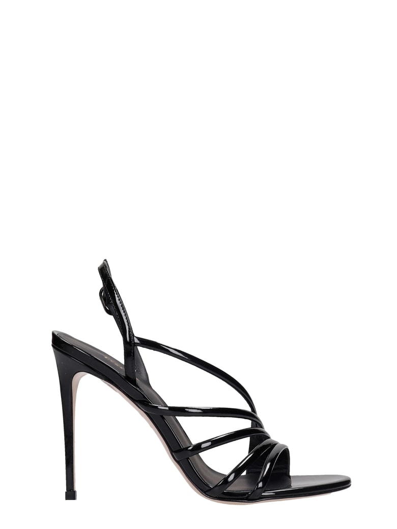 Le Silla Scarlet Sandals In Black Patent Leather - black