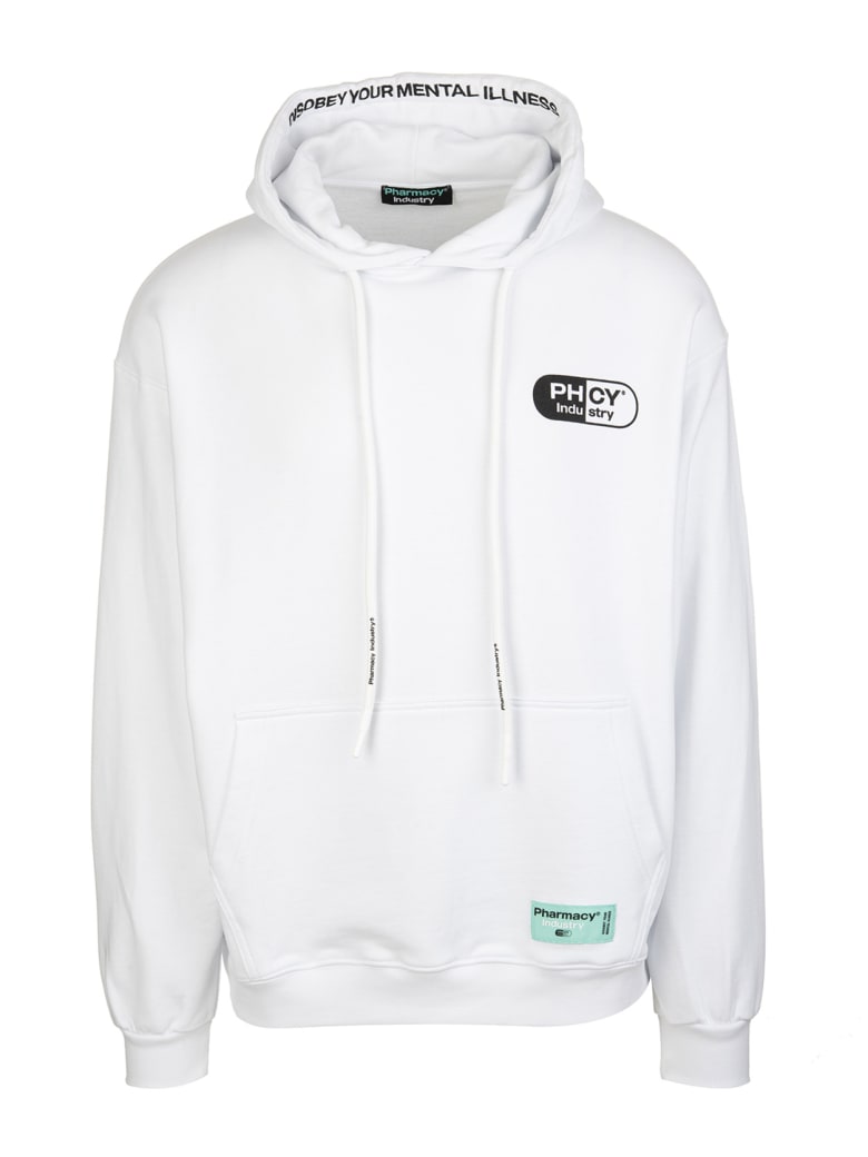Pharmacy Industry White Man Hoodie With Maxi Logo
