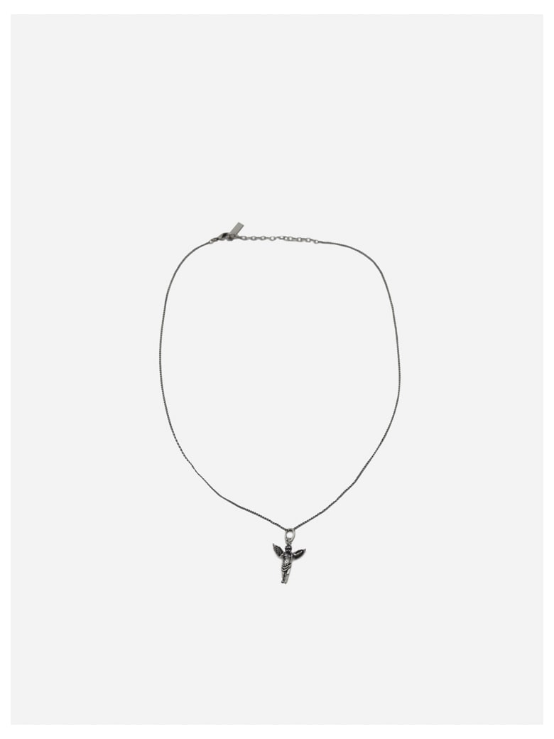 Saint Laurent Necklace With Brass Pendant - Silver