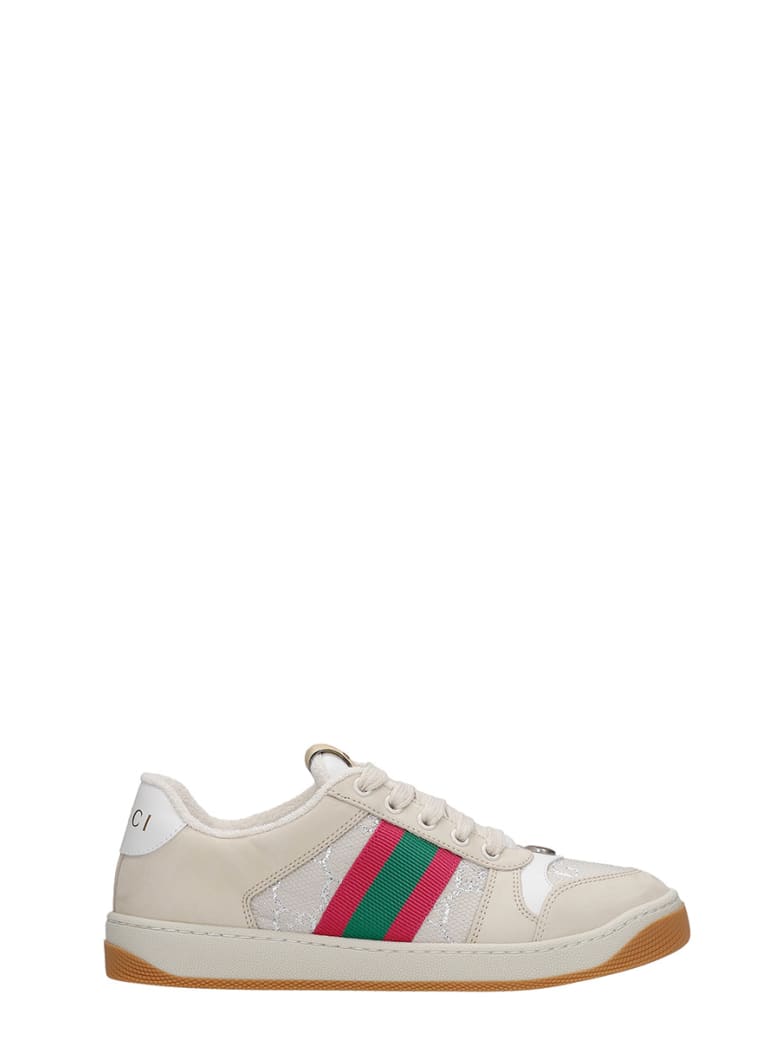 Gucci Sneakers In Beige Suede And Leather - beige